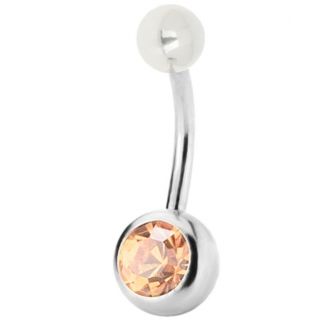 Fako Bijoux® - Navelpiercing - Classic - Kristal - Lichtbruin