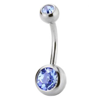 Fako Bijoux® - Navelpiercing - Kristal - Blauw