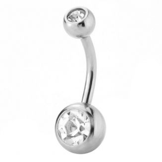 Fako Bijoux® - Navelpiercing - Kristal - Wit