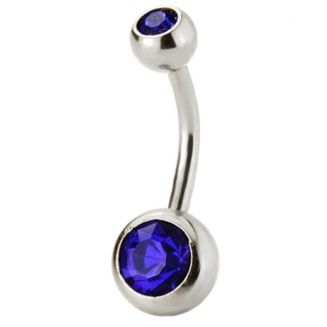 Fako Bijoux® - Navelpiercing - Kristal - Donkerblauw