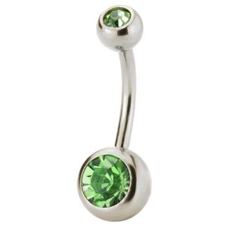 Fako Bijoux® - Navelpiercing - Kristal - Groen