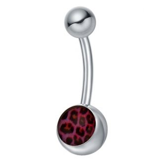Fako Bijoux® - Navelpiercing - Luipaard - Rood