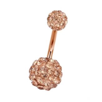 Fako Bijoux® - Navelpiercing - Disco Dots Duo - Rosé Goudkleurig