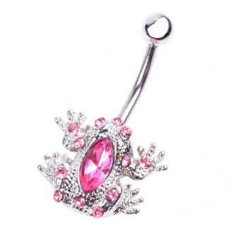Fako Bijoux® - Navelpiercing - Kikker - Roze