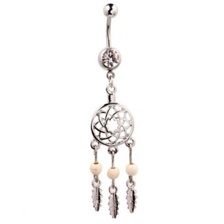 Fako Bijoux® - Navelpiercing - Dromenvanger - Wit