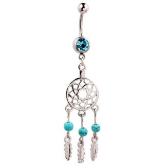 Fako Bijoux® - Navelpiercing - Dromenvanger - Blauw