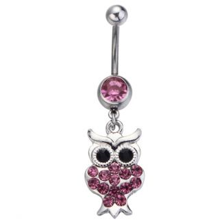 Fako Bijoux® - Navelpiercing - Uiltje - Roze