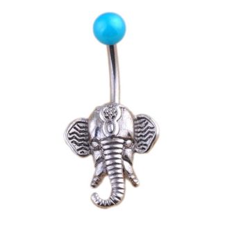 Fako Bijoux® - Navelpiercing - Olifant - Blauw
