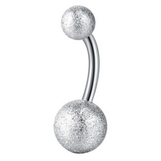 Fako Bijoux® - Navelpiercing - Mat - Glitter - Zilverkleurig