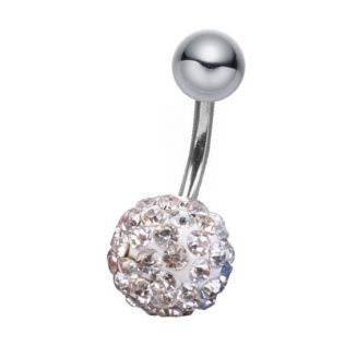 Fako Bijoux® - Navelpiercing - Disco Dots - 8mm - Wit