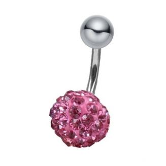 Fako Bijoux® - Navelpiercing - Disco Dots - 8mm - Roze