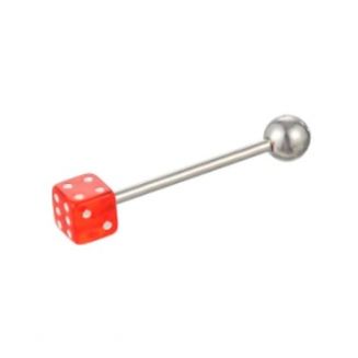 Fako Bijoux® - Tongpiercing - Dobbelsteen - Oranje