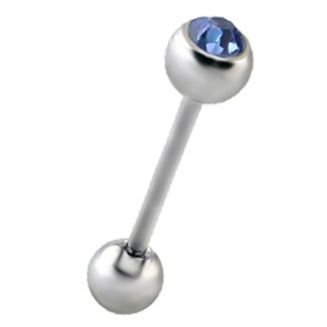 Fako Bijoux® - Tongpiercing - Kristal - Blauw