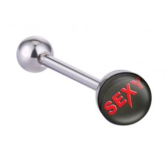 Fako Bijoux® - Tongpiercing - Logo - Sexy - Zwart/Rood