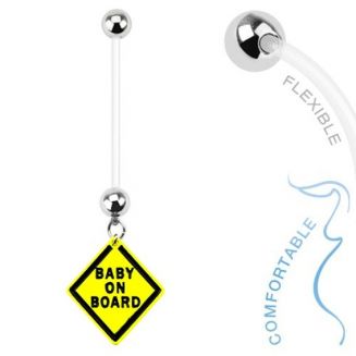 Fako Bijoux® - Zwangerschapspiercing - Baby on Board - Geel