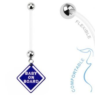 Fako Bijoux® - Zwangerschapspiercing - Baby on Board - Blauw