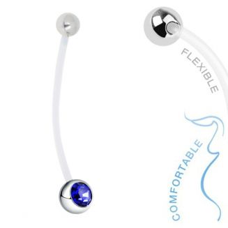 Fako Bijoux® - Zwangerschapspiercing - Kristal - Donkerblauw