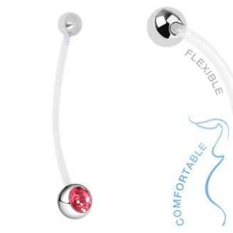 Fako Bijoux® - Zwangerschapspiercing - Kristal - Rood