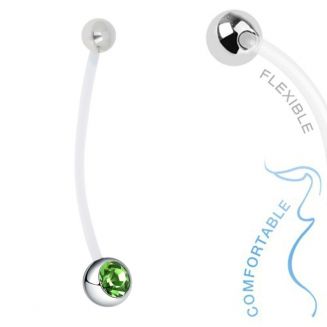 Fako Bijoux® - Zwangerschapspiercing - Kristal - Groen