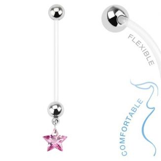 Fako Bijoux® - Zwangerschapspiercing - Ster - Roze