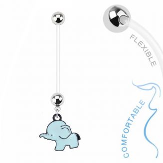Fako Bijoux® - Zwangerschapspiercing - Olifantje - Blauw