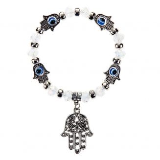 Fako Bijoux® - Kralenarmband - Hamsa - Wit