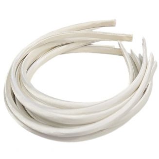 Fako Fashion® - Diadeem - Satijn - 10mm - Gebroken Wit - 10 Stuks