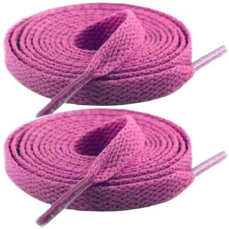 Fako Fashion® - Schoenveters - Plat - 8mm - 120cm - 1 Paar - 2 Stuks - Oud Roze