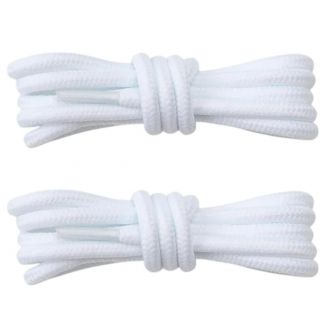Fako Fashion® - Schoenveters - Rond - Gevlochten -  5mm - 100cm - 1 Paar - 2 Stuks - Wit