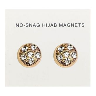 Fako Bijoux® - 2x Magnetische Broche Kristal - Hoofddoek Magneet - Sjaal - Hijab - Abaya - 12mm - 2 Stuks - Shiny Goud