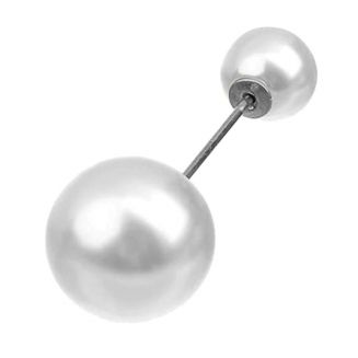 Fako Bijoux® - Vestsluiting - Vestclip - Sjaalklem - Parel XL - Zilverkleurig