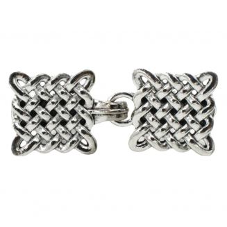 Fako Bijoux® - Vestsluiting Classic - Vestclip - Vlecht Vierkant - Zilverkleurig