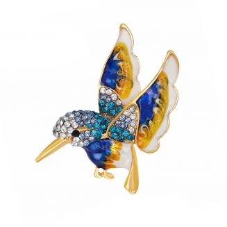 Fako Bijoux® - Broche - Vogel - 42x41mm - Blauw