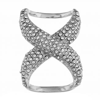 Fako Bijoux® - Sjaalklem - Infinity - Kristal - 30x40mm - Zilverkleurig