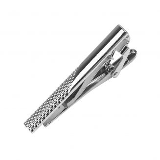 Fako Bijoux® - Dasspeld - Geruit - Model Axel - 50mm - Zilverkleurig