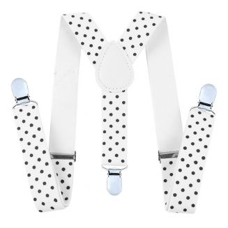 Fako Fashion® - Kinder Bretels - Stippen - 65cm - Wit