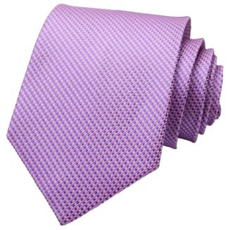 Fako Fashion® - Luxe Stropdas - 145cm - 8cm - Roze/Paars Gestreept
