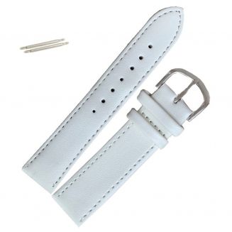 Fako® - Horlogebandje - Leer - 20mm - Wit