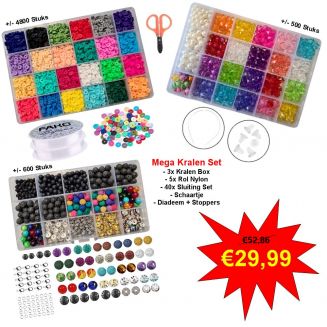 Fako Bijoux® - DIY - Sieraden Maken Kit - Zelf Sieraden Maken - Mega Kralen Set