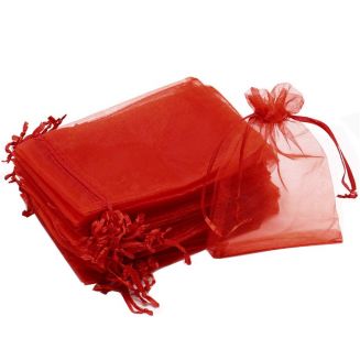 Fako Bijoux® - Organza Zakjes - 10x15cm - Rood - 100 Stuks