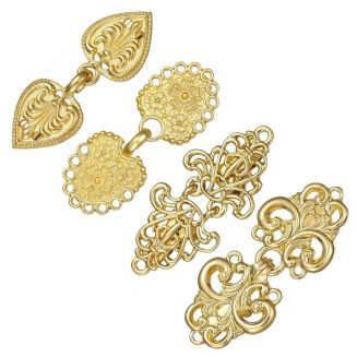 Fako Bijoux® - Vestsluiting - Vestclip - Set 4 Stuks - Classic - Goudkleurig