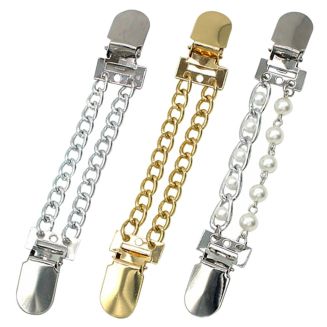 Fako Bijoux® - Vestsluiting - Vestclip - Set 3 Stuks - Ketting Clips - Mix