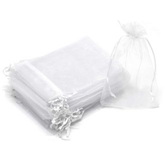 Fako Bijoux® - Organza Zakjes - 13x18cm - Wit - 50 Stuks