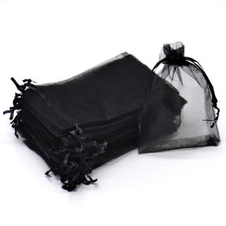 Fako Bijoux® - Organza Zakjes - 7x9cm - Zwart - 100 Stuks
