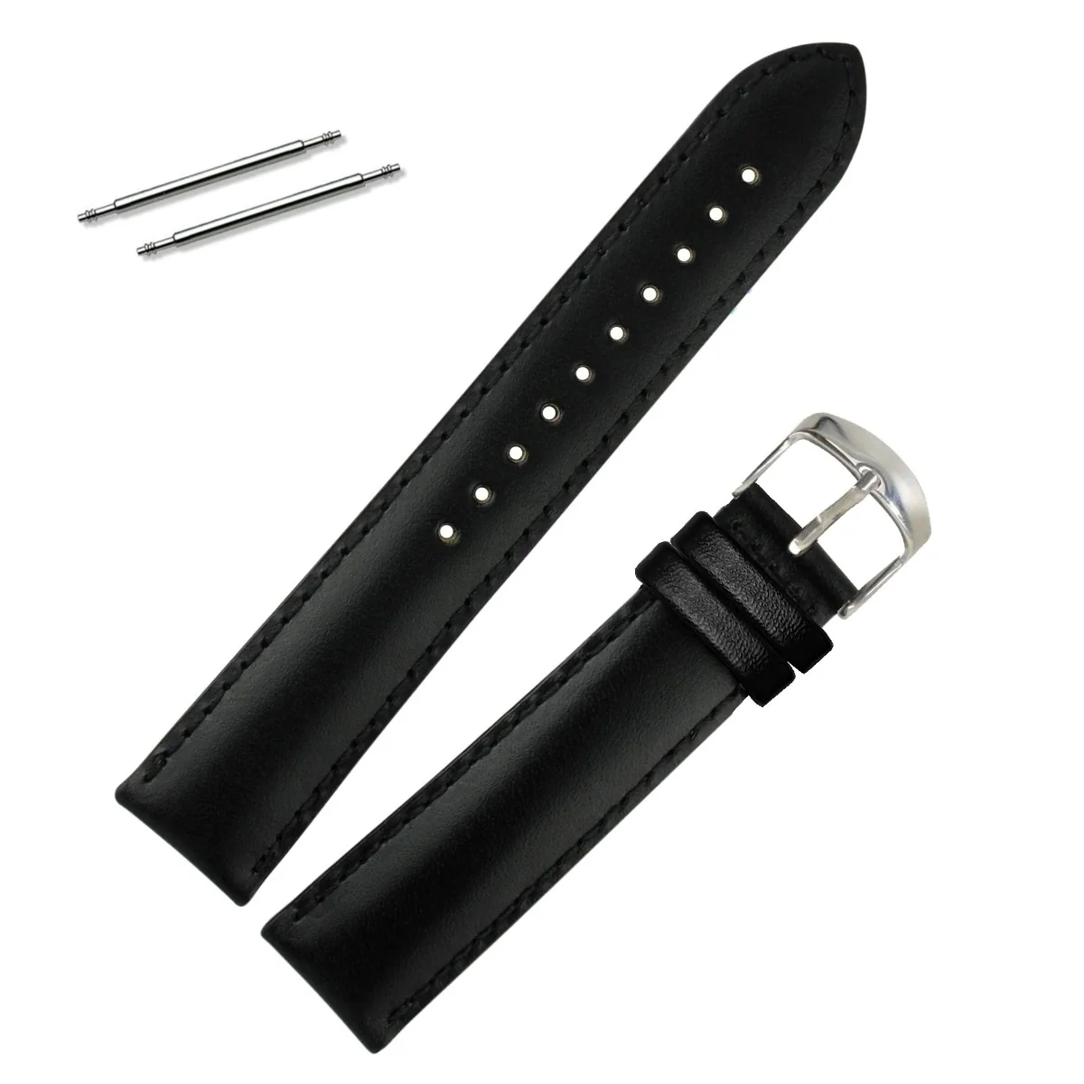 Fako - Horlogebandje - Echt Leer - Super Soft - 20mm - Zwart
