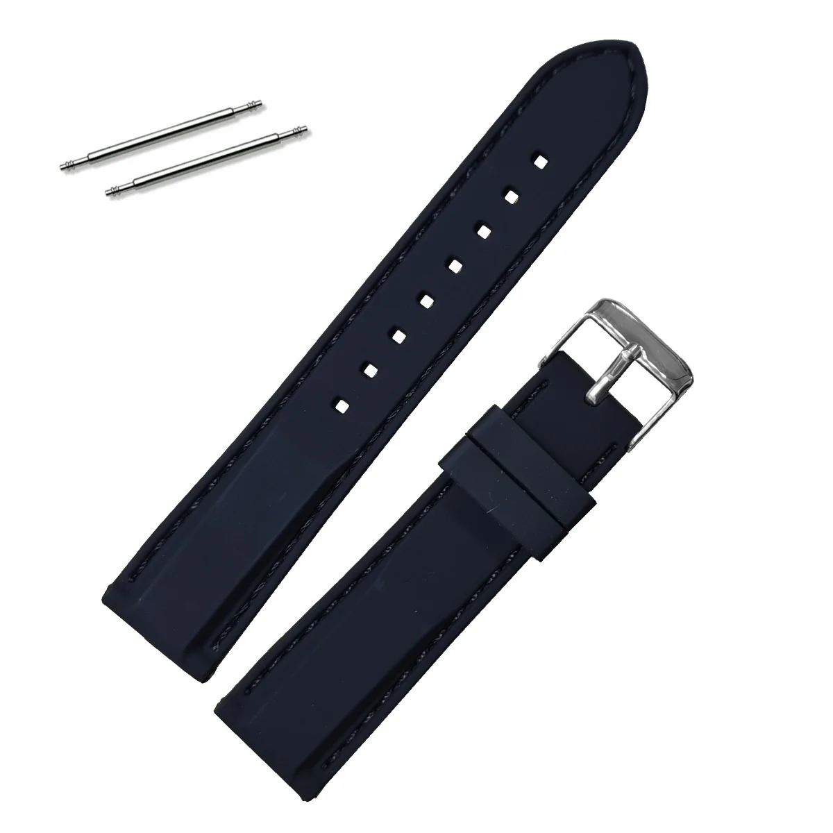 Fako - Horlogebandje - Siliconen DLX - 20mm - Zwart