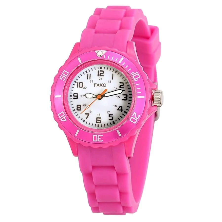 Fako - Kinderhorloge - Siliconen - Classic - Fuchsia