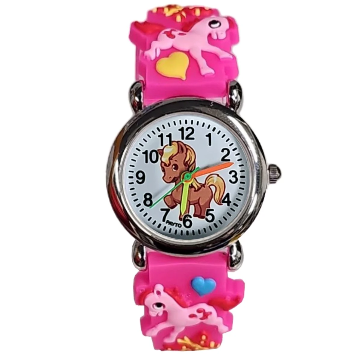 Fako - Kinderhorloge - 3D - Eenhoorn Bubbles – Donkerroze