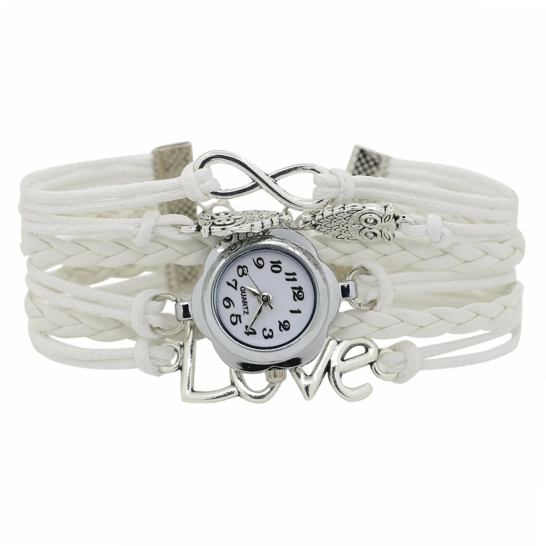Fako - Armband Horloge - Multi Infinity Uiltjes Love - Wit