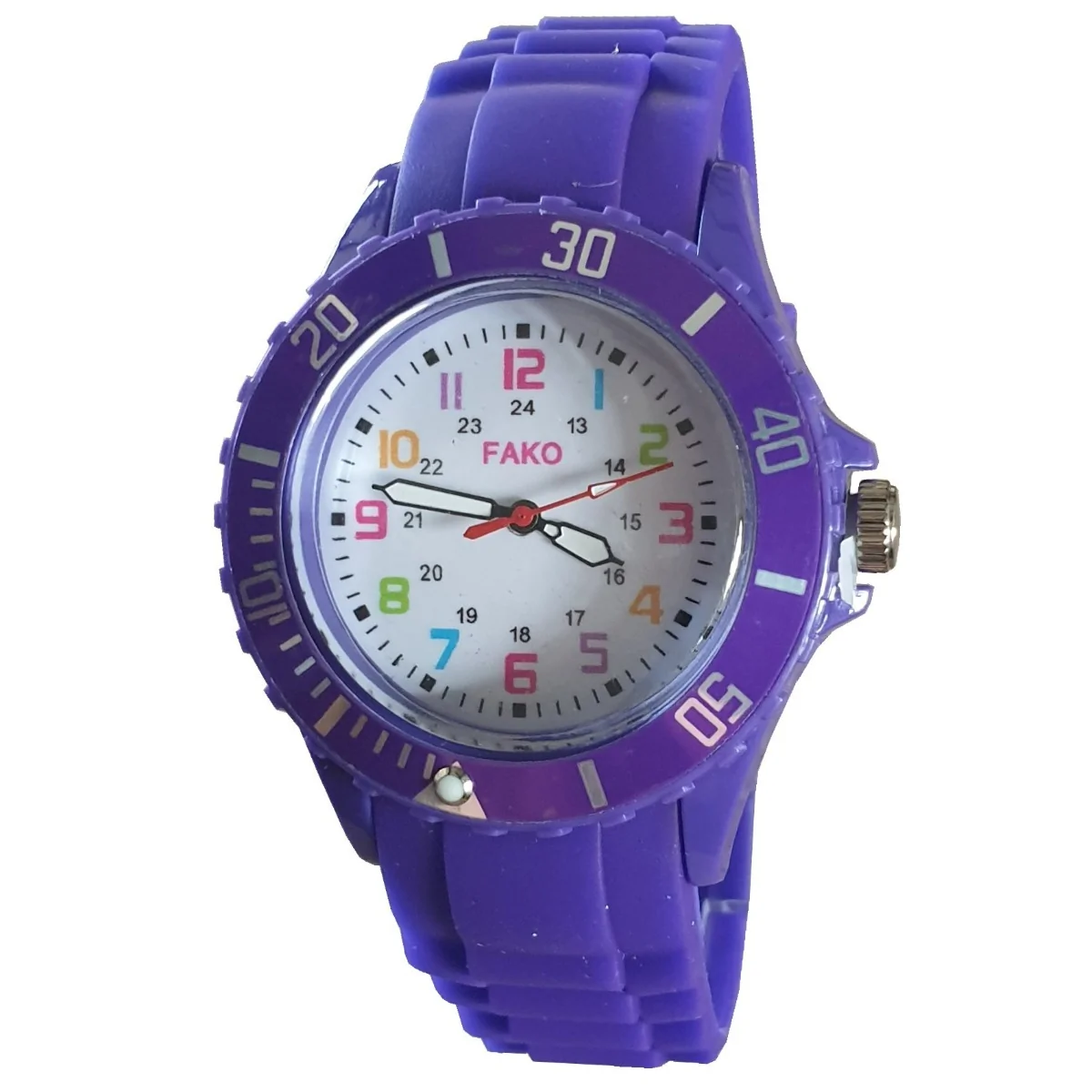 Fako - Horloge - Siliconen - Ø 40mm - Regenboog - Paars